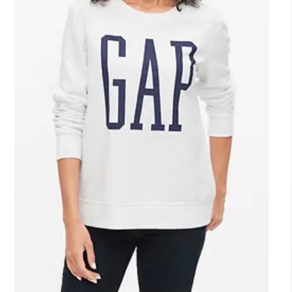 NWT xxl GAP Gray* Sweatshirt w/ Navy Blue Logo